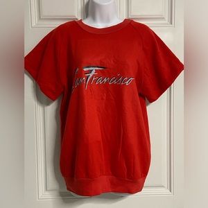 1- SAN FRANCISCO Red Graphic Sweater T-Shirt
